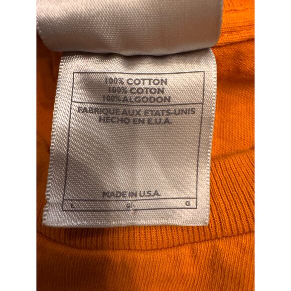 Y2K Nike Graphic Print Logo T-Shirt Orange Men's Size L Vtg - Picture 4 of 5
